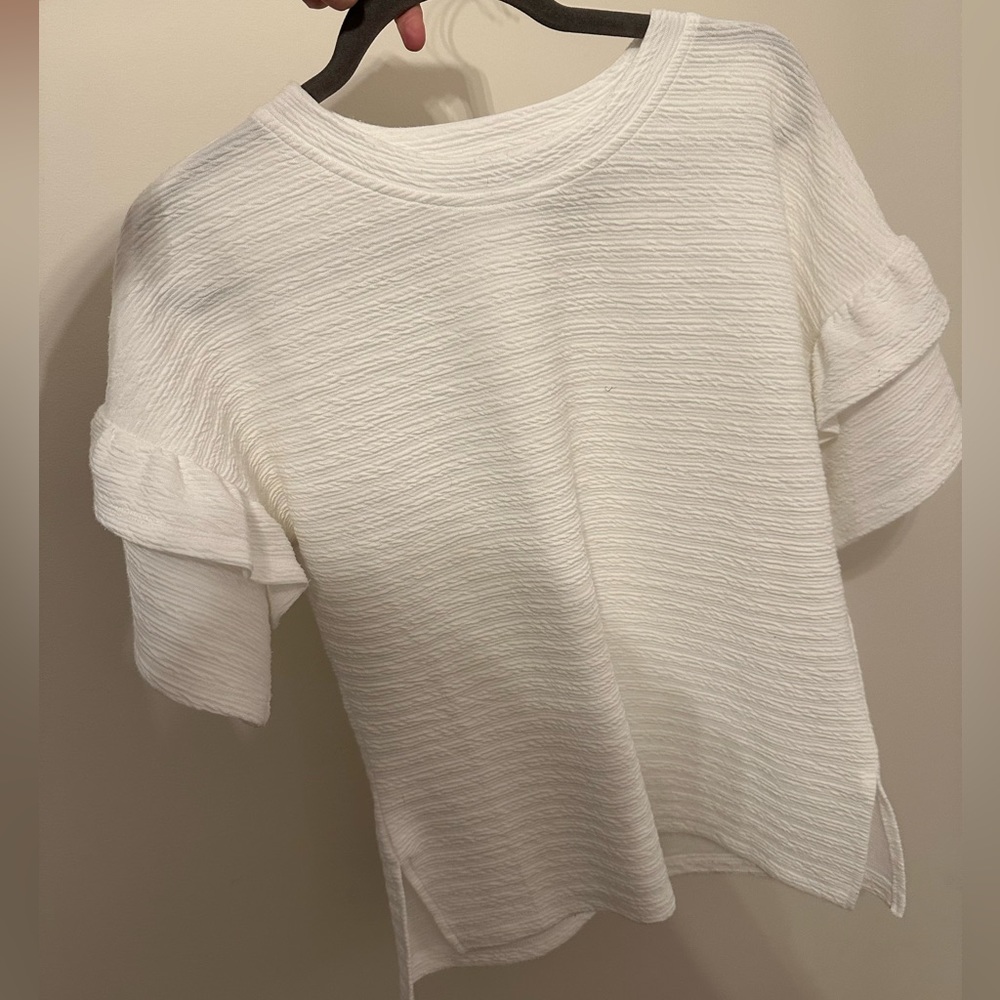 French Connection Short Sleeve Ruffle Top
